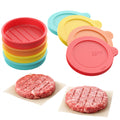 Silicone Burger Patty Mold Set with Lid, Nonstick Burger Press for 1/4 lb Patties, Food-Grade Patty Maker for Beef, Chicken & Veggie Burgers, Food Freezer Container, 4 Pack