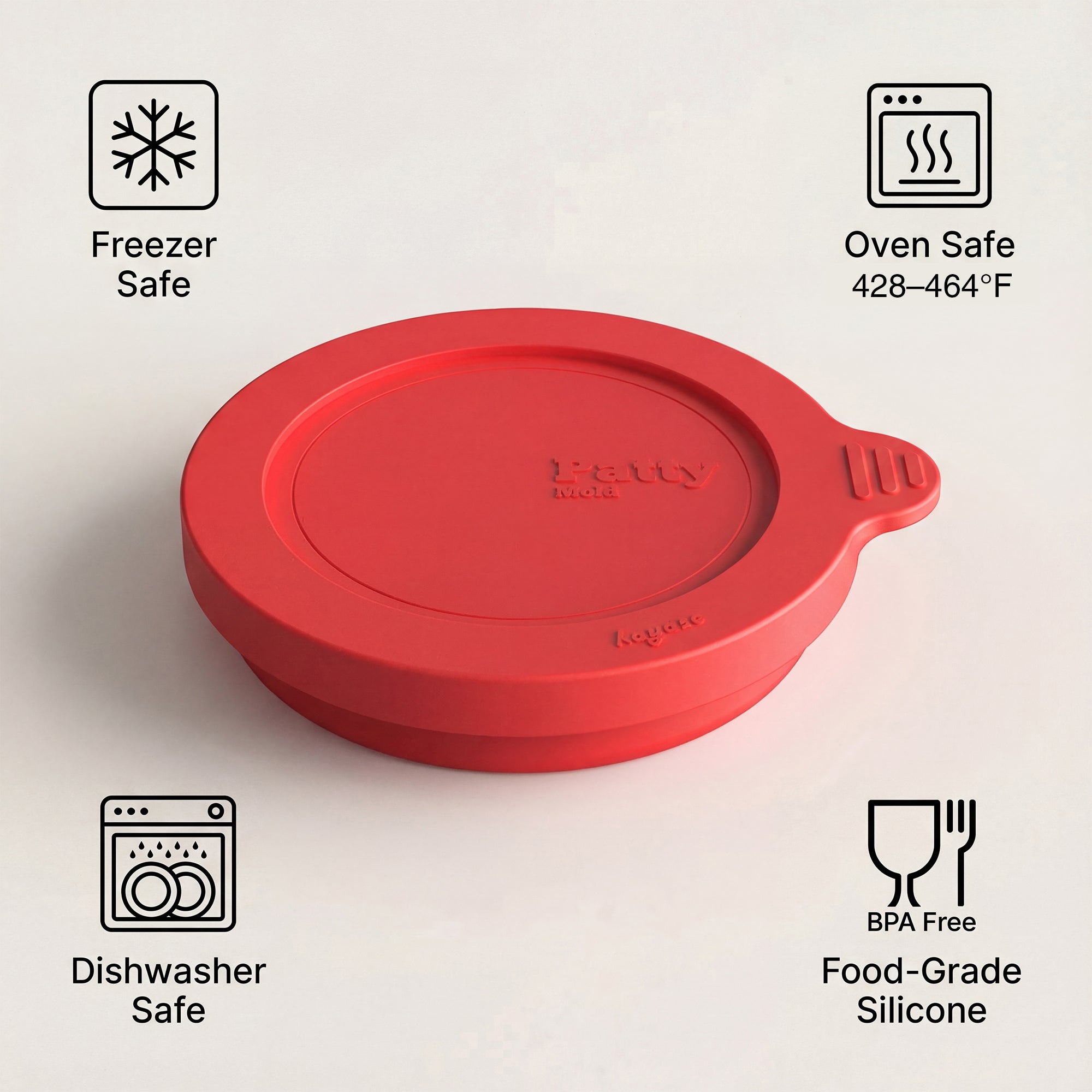 Silicone Burger Patty Mold Set with Lid, Nonstick Burger Press for 1/4 lb Patties, Food-Grade Patty Maker for Beef, Chicken & Veggie Burgers, Food Freezer Container, 4 Pack