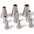 Kayaso 9 Piece Round Piping Tip Set with 20 Disposable Decorating Bags, Stainless Steel Pastry Tips, Graduated Sizes