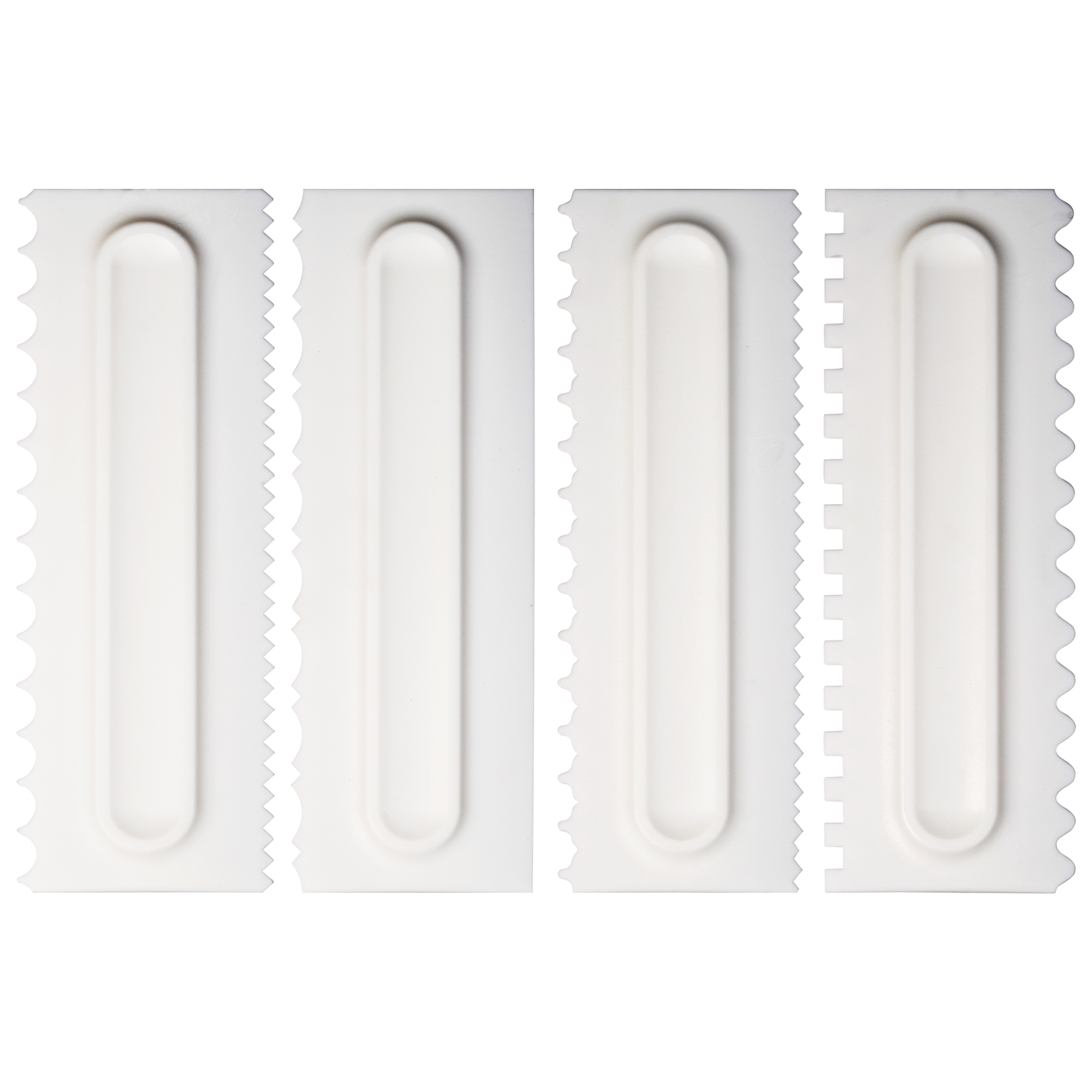 Kayaso Decorating Comb and Icing Smoother, 4 Pcs Cake Scraper Set.