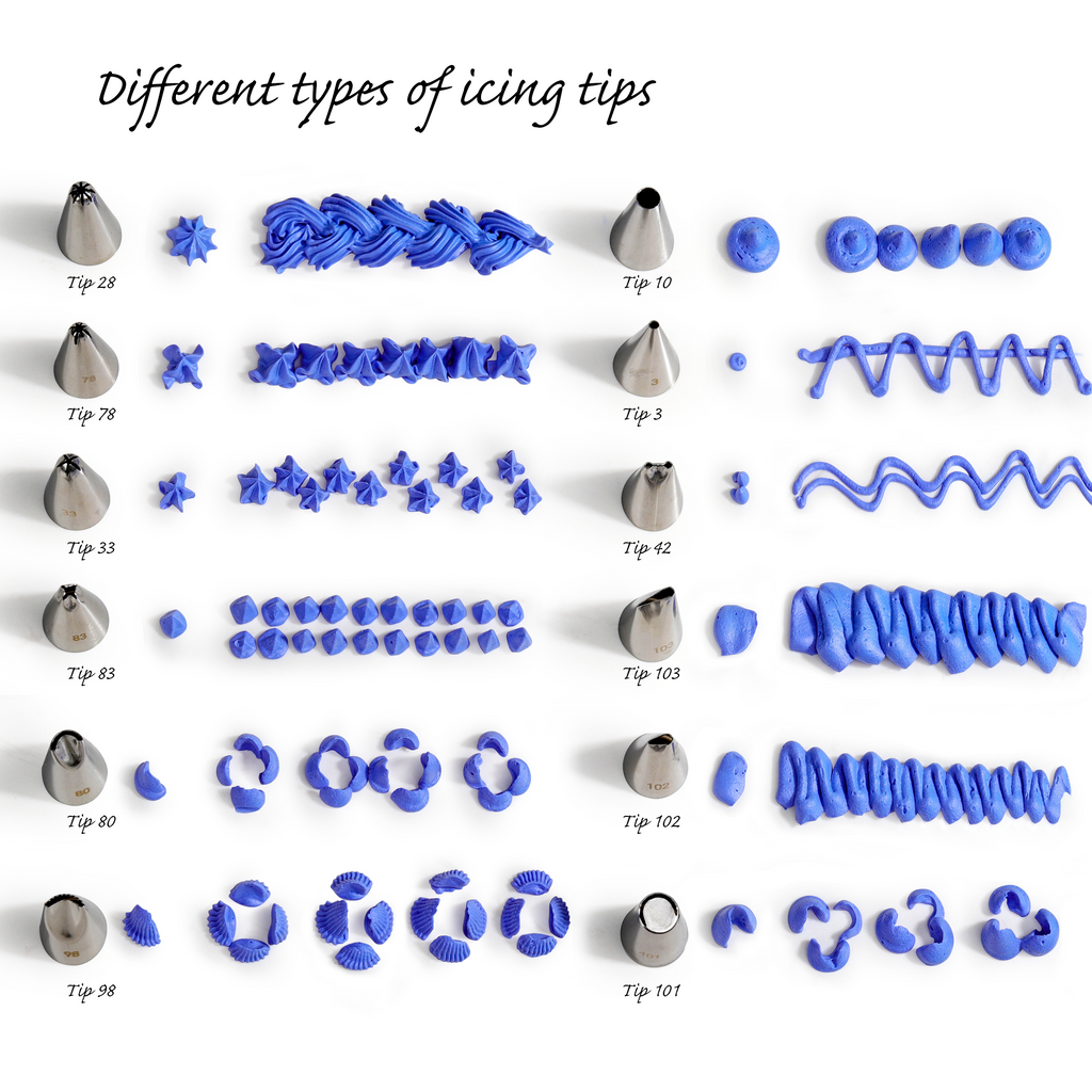 Kayaso Stainless Steel 24-Piece Decorating Icing Tip Set Includes 20 pcs Piping Bags with Couplers