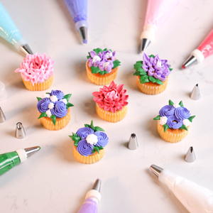 Kayaso Stainless Steel 24-Piece Decorating Icing Tip Set Includes 20 pcs Piping Bags with Couplers